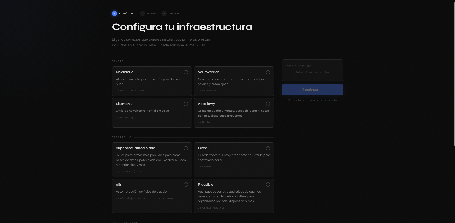 Configurador de Infraestructura image